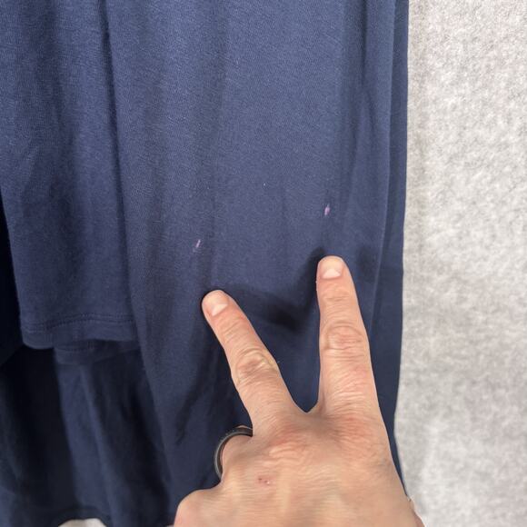 Soma Wrap Maxi Dress Medium Navy Soft Jersey Pockets Flowy Hi Lo Resort Cruise** - Picture 7 of 14